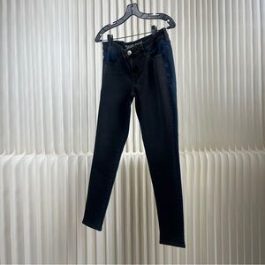 American Eagle Outfitters Jegging Blue Back Black Front Low Rise Denim